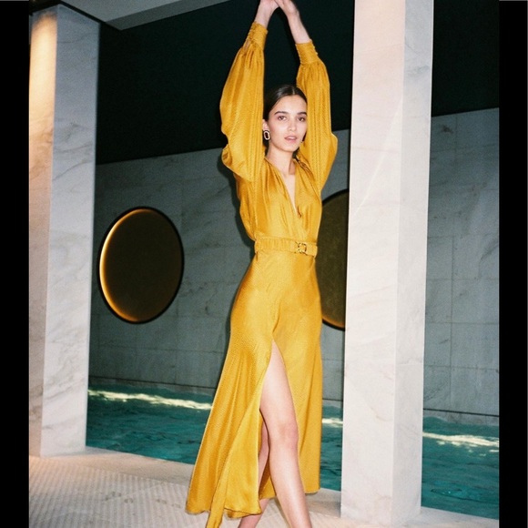 Ronny Kobo Estelle Faux-Wrap Midi Dress - Picture 1 of 13